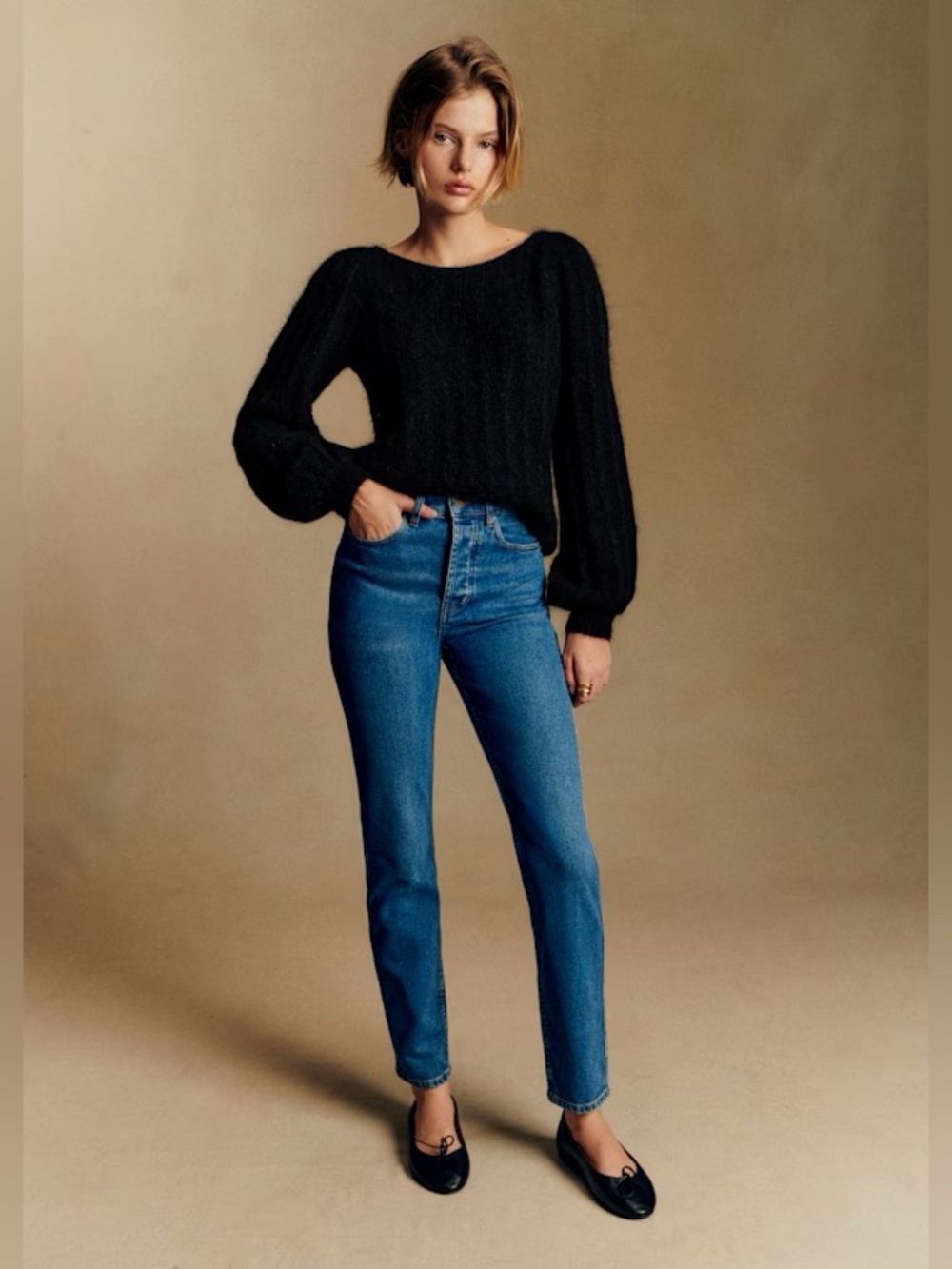 Sezane Denim Brut Sexy Mid Rise Ankle Jean Medium Blue Women’s 30 - Picture 2 of 8
